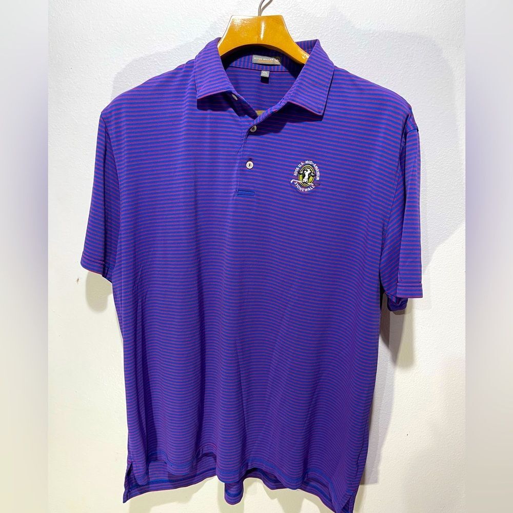 Peter Millar Summer Confort Polo Shirt Golf red Blue Stripes men’s XXL